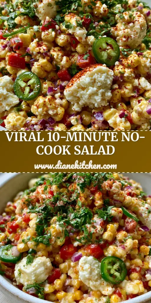 Corn Salad: The Ultimate Mexican Street Corn Style Recipe 4 A vibrant Mexican street corn salad with golden kernels, red peppers, and cotija cheese in a white bowl. (corn salad)