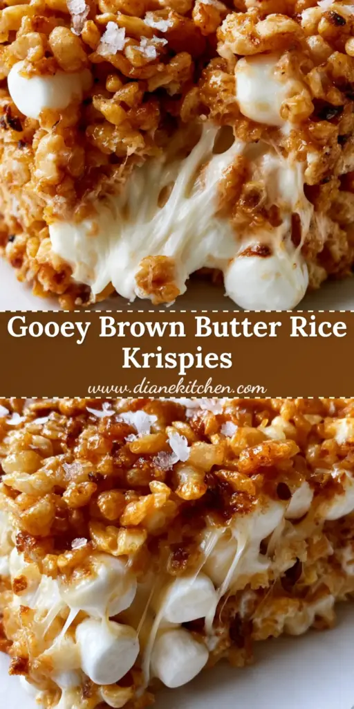 Rice Krispy Treats: The Ultimate Gooey Brown Butter and Sea Salt Recipe 4 A stack of thick, gooey brown butter rice krispy treats with visible sea salt and marshmallow pulls on parchment paper. (rice krispy treats)