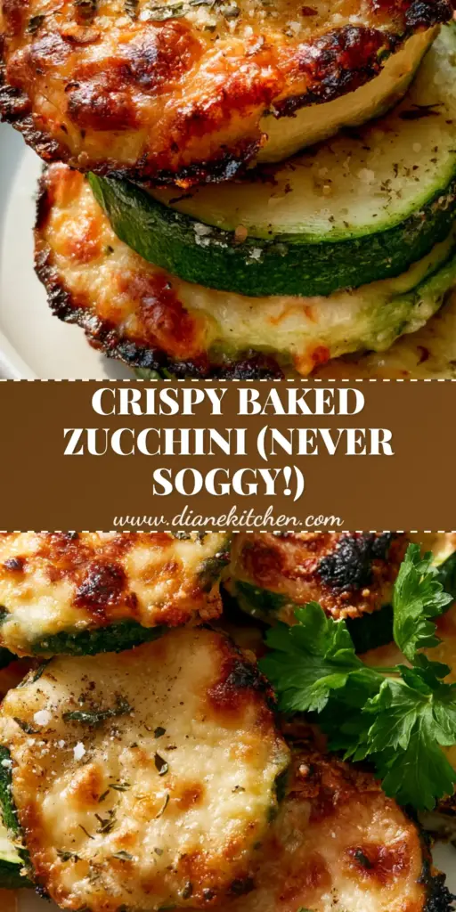 A stack of Baked Zucchini and Cheese rounds with a bubbly golden parmesan crust and fresh parsley garnish on white parchment paper.