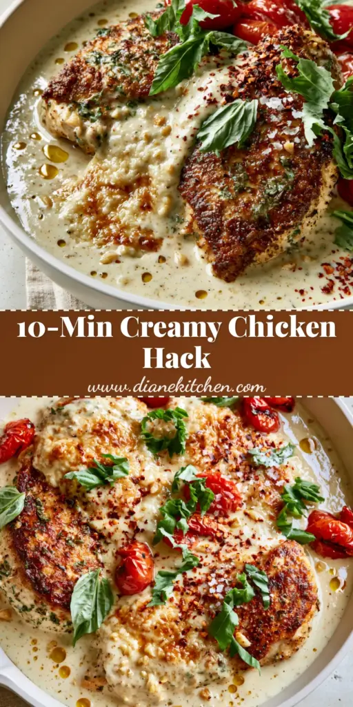 Recipes by kamika: The Ultimate Creamy Garlic Chicken with Blistered Tomatoes 3 A gourmet creamy chicken skillet with blistered tomatoes and fresh basil. (Recipes by kamika)