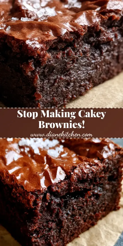 A close-up shot of dense Cocoa Powder Brownies with a shiny crinkle crust and scattered flaky sea salt on parchment paper.