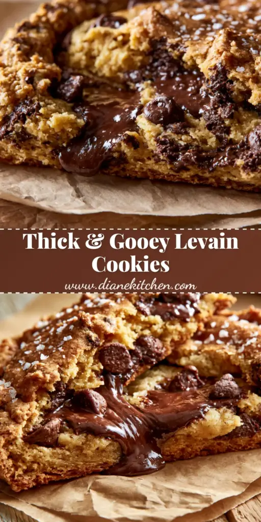 Levain Bakery cookies: The Ultimate Copycat Recipe for Giant, Gooey Cookies 4 A giant Levain Bakery cookie broken in half showing a molten gooey chocolate center and craggy exterior on brown parchment paper. (Levain Bakery cookies)