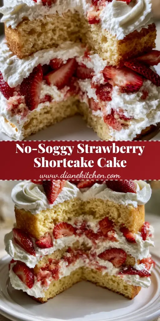 Strawberry Shortcake Cake Recipe: The Ultimate Tall Layered Summer Dessert 3 A tall layered strawberry shortcake cake with golden vanilla sponge, stable whipped cream, and fresh strawberries on a rustic stone background. (strawberry shortcake cake recipe)