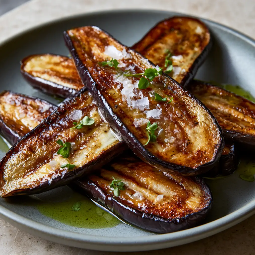Eggplant Violetta Lunga Seeds: The Ultimate Guide to Growing and Searing 1 Slices of royal purple eggplant glistening with olive oil and sea salt.